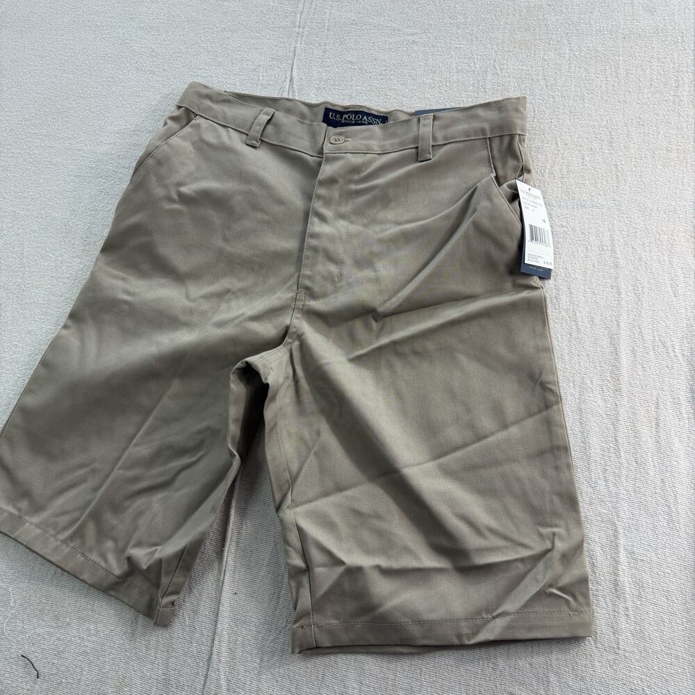 U.S. Polo Assn Twill Hartford Short Boys Size 18 Classic Khaki NWT